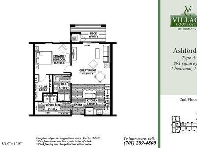 Ashford-A (Handicap Adaptable) Plan, Village Cooperative of Bismarck (Active Adults 62+)