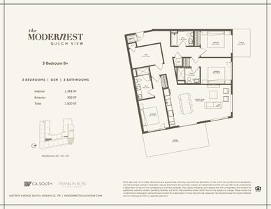 3 Bedroom Den Plan, Modernist Gulch View
