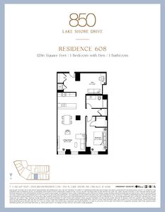Residence 608 Plan, 850 Lake Shore Drive Condominium Residences