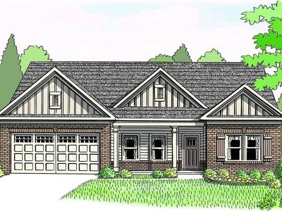 (GA)The Everett | Front Entry Plan, Belle Woode Estates