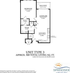 UNIT TYPE 3 Plan, Springside Lofts 55+