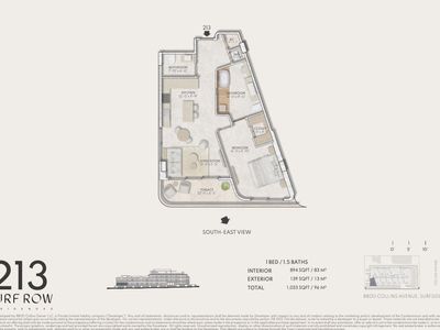 Residence 213 Plan, Surf Row Residences