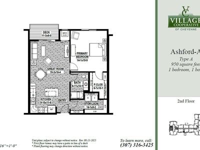 Ashford-A (Handicap Adaptable) Plan, Village Cooperative of Cheyenne (Active Adults 62+)