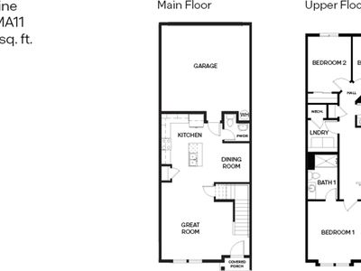 Pine Plan, Stevens Ranch Townhomes