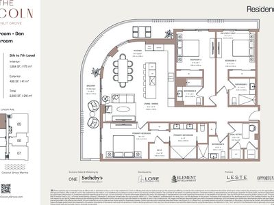 Residence 201 Plan, The Lincoln Coconut Grove