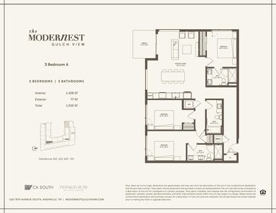 3 Bedroom Plan, Modernist Gulch View