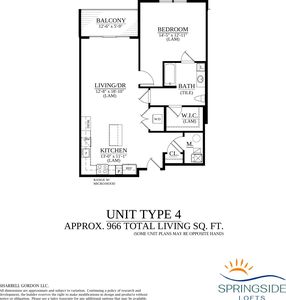 UNIT TYPE 4 Plan, Springside Lofts