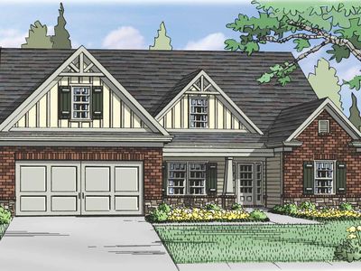 (GA)The Avondale | Front Entry Plan, Woodland Hills